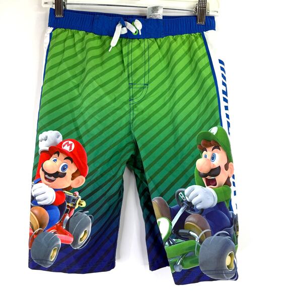 Mariokart Mario & Luigi Boys Board Shorts Size Large - Picture 1 of 4